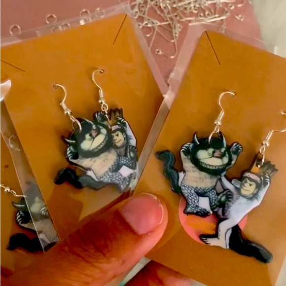 Where the wild things are earrings. Sterling silver hook. - Picture 1 of 4